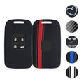 kwmobile Autoschlüssel Hülle kompatibel mit Renault 4-Tasten Smartkey Autoschlüssel (nur Keyless Go) - Hardcover Schutzhülle Schlüsselhülle Cover Rallystreifen Sidelines Rot Schwarz Rot  [dsg02]
