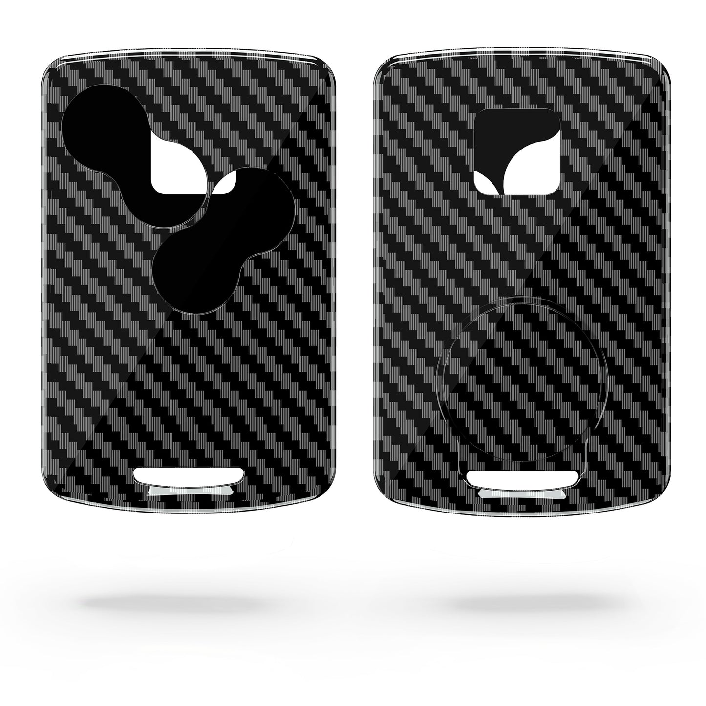 kwmobile Autoschlüssel Hülle kompatibel mit Renault 4-Tasten Autoschlüssel Karte (nur Keyless Go) - Hardcover Schutzhülle Schlüsselhülle Cover Carbon Schwarz Schwarz  [dsg01]