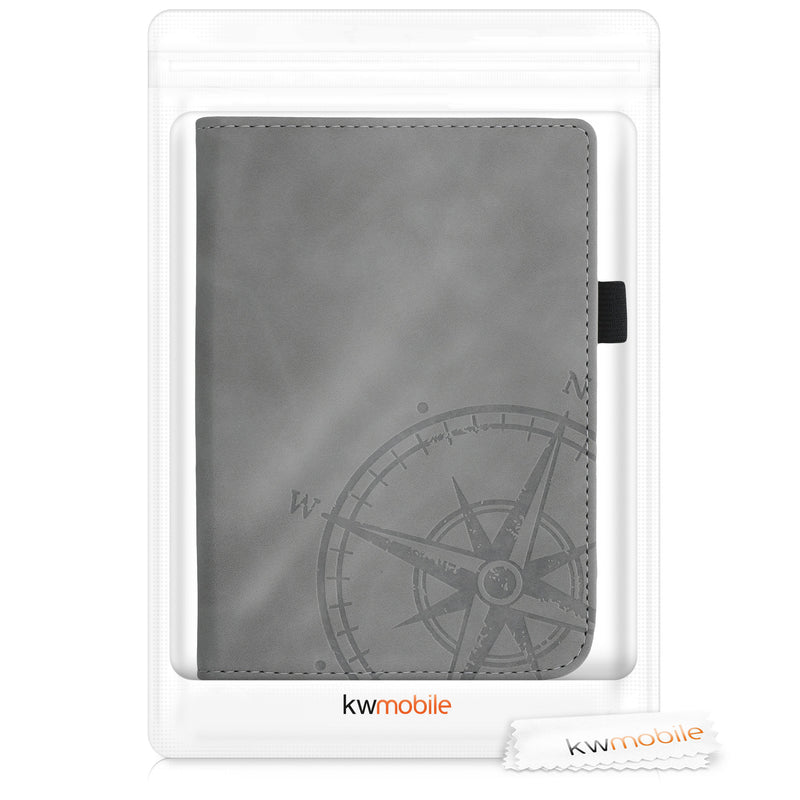 kwmobile Schutzhülle kompatibel mit Pocketbook Touch Lux 4/5/Touch HD 3/Color (2020)/ Vivlio Lux 5 Flip Hülle - Cover mit Handschlaufe