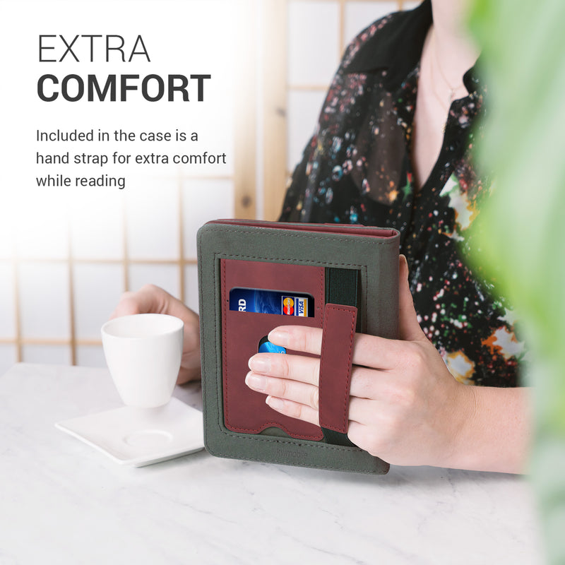 kwmobile Schutzhülle kompatibel mit Pocketbook Touch Lux 4/5/Touch HD 3/Color (2020)/ Vivlio Lux 5 Flip Hülle - Cover mit Handschlaufe