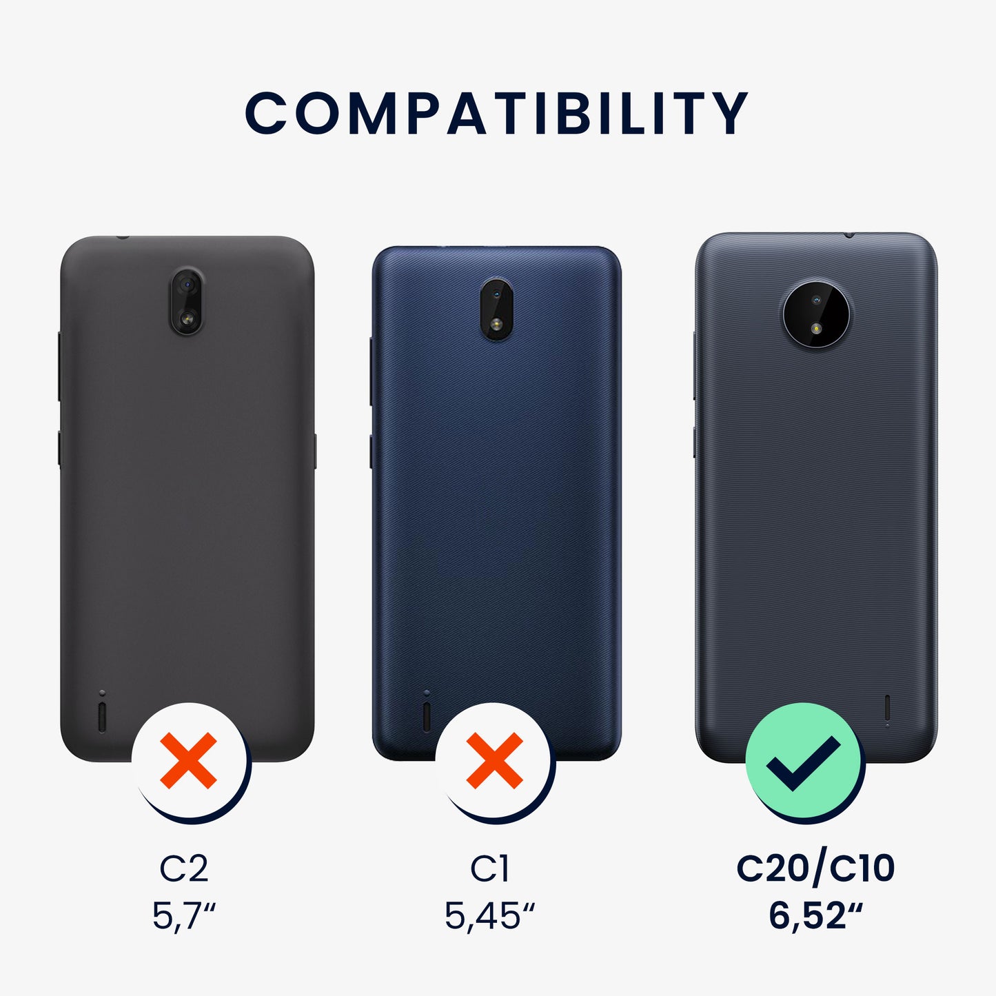 kwmobile Handyhülle für Nokia C20 / C10 Hülle - Kabelloses Laden - Schutzhülle Cover