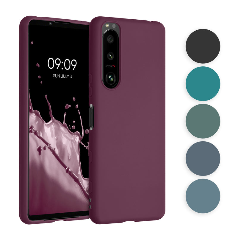 kwmobile Hülle kompatibel mit Sony Xperia 5 III Hülle - weiches TPU Silikon Case - Cover geeignet für kabelloses Laden - Arctic Night Arctic Night  