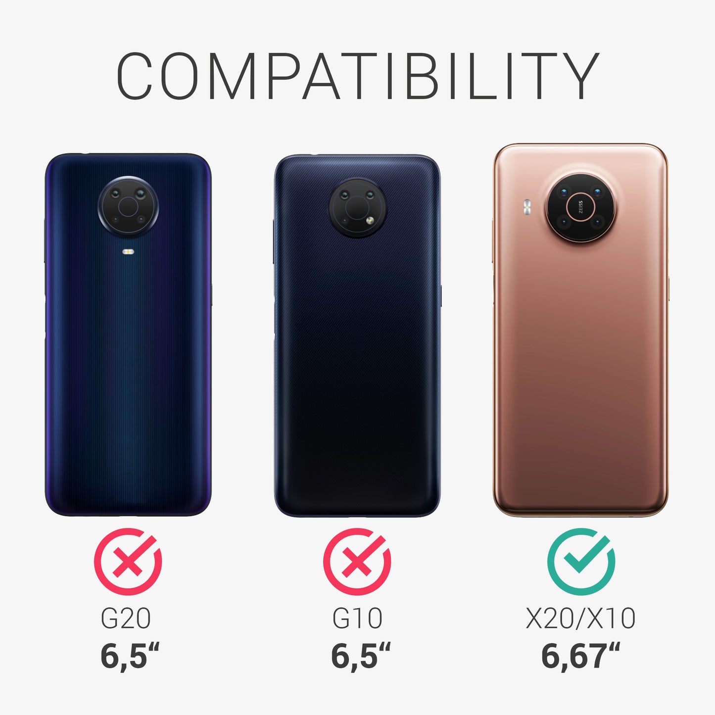 3x Folie kristallklar für Nokia X20 / X10