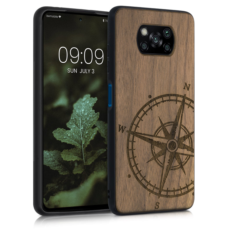 kwmobile Hülle kompatibel mit Xiaomi Poco X3 NFC / Poco X3 Pro Hülle - Handy Cover - TPU Handyhülle Kompass Vintage