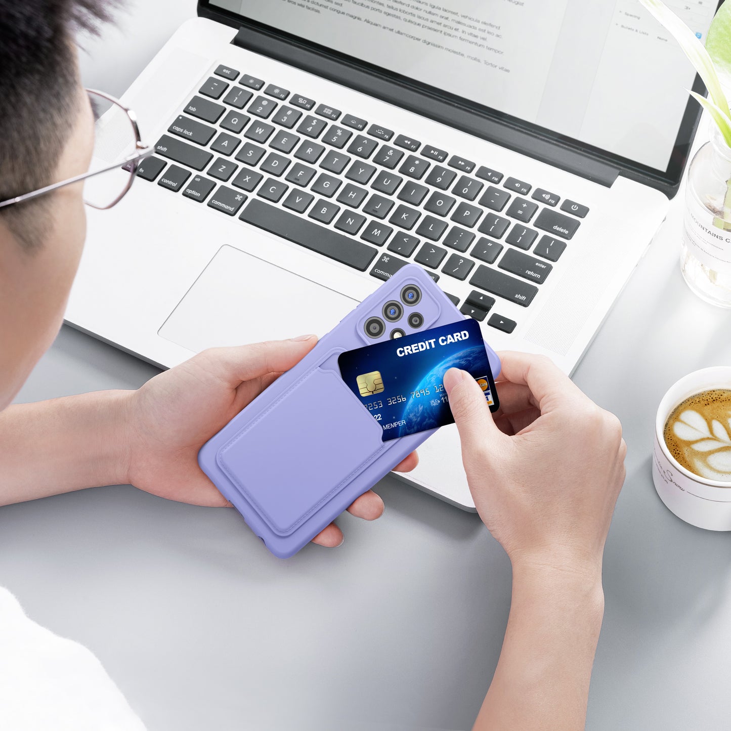 kwmobile Handyhülle kompatibel mit Samsung Galaxy A52 / A52 5G / A52s 5G Hülle - Handy Cover mit Fach für Karten