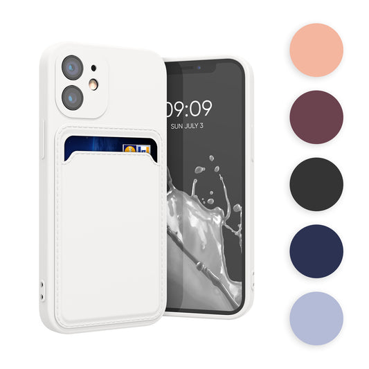 kwmobile Handyhülle kompatibel mit Apple iPhone 12 mini Hülle - Handy Cover mit Fach für Karten - in Dunkelgrün Dunkelgrün  