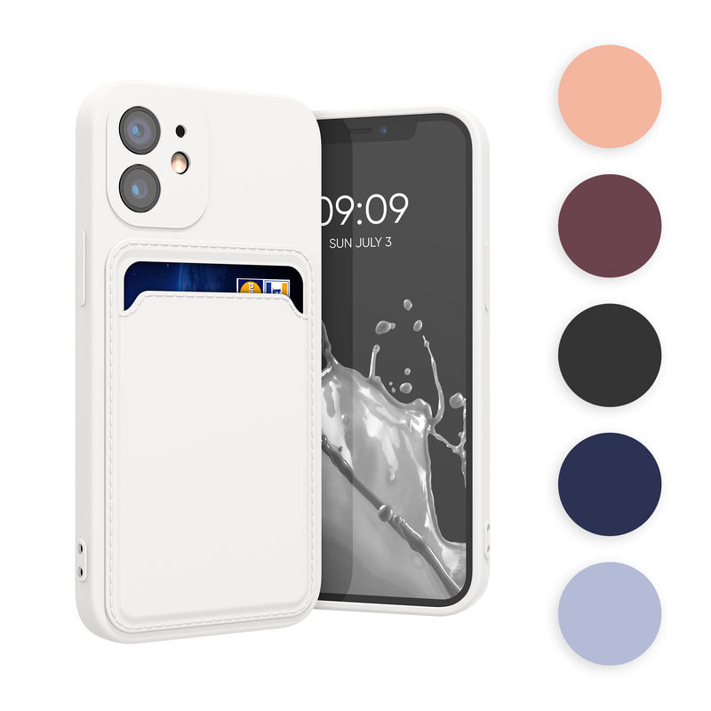 kwmobile Handyhülle kompatibel mit Apple iPhone 12 mini Hülle - Handy Cover mit Fach für Karten - in Dunkelgrün Dunkelgrün  