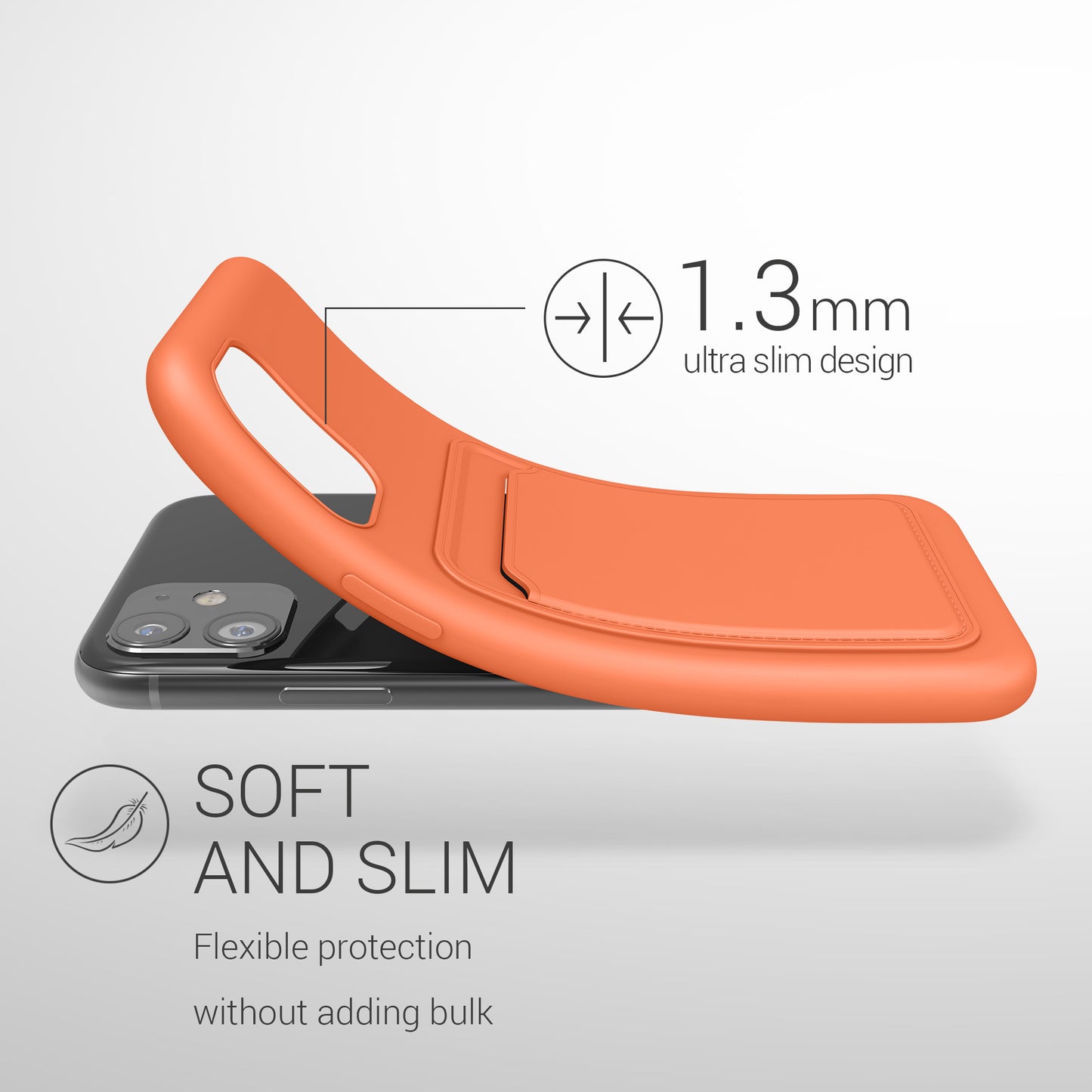 kwmobile Handyhülle kompatibel mit Apple iPhone 11 Hülle - Handy Cover mit Fach für Karten