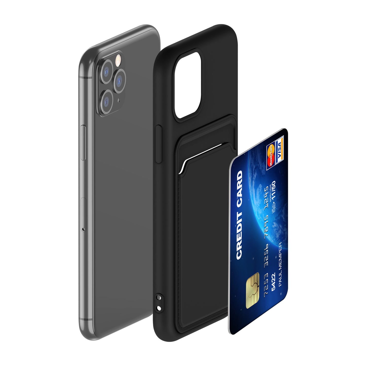 kwmobile Handyhülle kompatibel mit Apple iPhone 11 Pro Hülle mit Fach für Karten