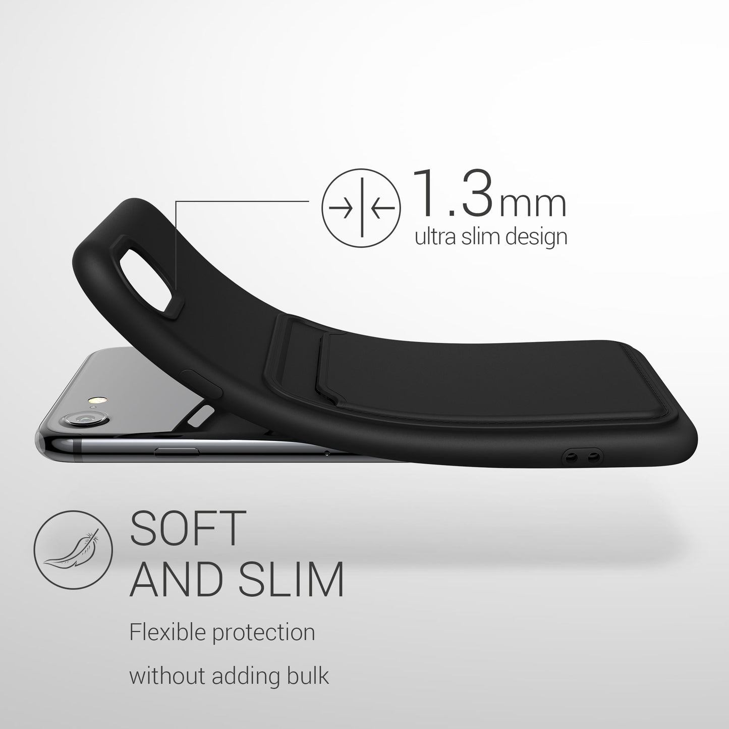kwmobile Handyhülle kompatibel mit Apple iPhone SE (2022) / iPhone SE (2020) / iPhone 8 / iPhone 7 Hülle - Handy Cover mit Fach für Karten