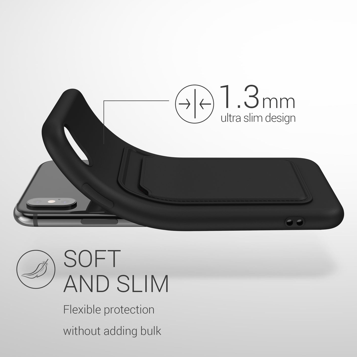 kwmobile Handyhülle kompatibel mit Apple iPhone XS Max Hülle - Handy Cover mit Fach für Karten
