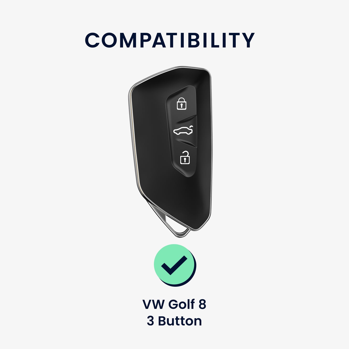kwmobile Autoschlüssel Hülle kompatibel mit VW Golf 8 3-Tasten Autoschlüssel - Schlüsselhülle Cover