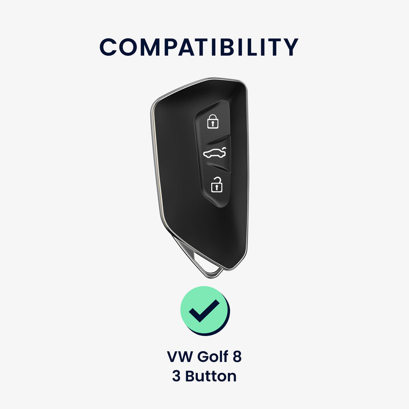 kwmobile Autoschlüssel Hülle kompatibel mit VW Golf 8 3-Tasten Autoschlüssel - Schlüsselhülle Cover