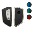 kwmobile Autoschlüssel Hülle kompatibel mit VW Golf 8 3-Tasten Autoschlüssel - Schlüsselhülle Cover Silber Schwarz Silber  [dsg01]