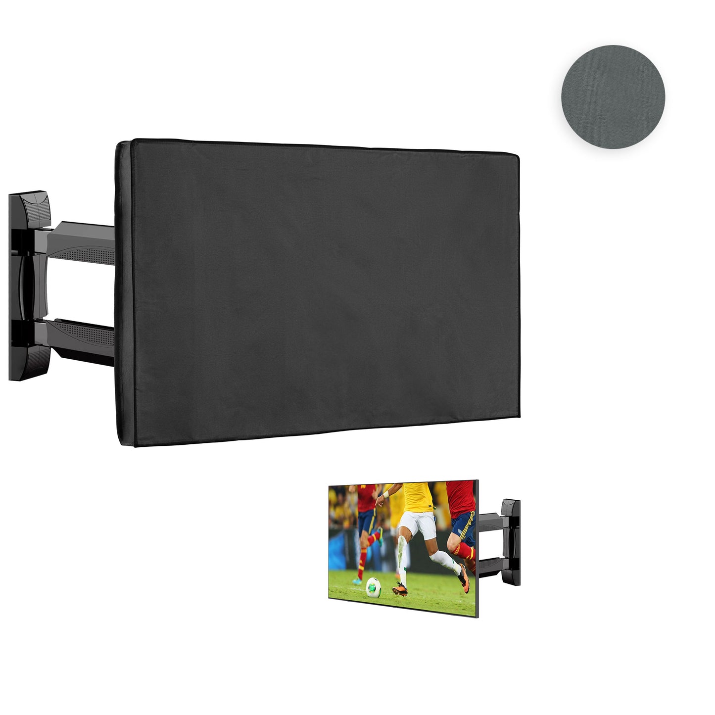 kwmobile 55" TV Outdoor TV Abdeckung - Fernseher Hülle Bildschirmschutz - Schutzhülle wetterfest - Grau Grau  