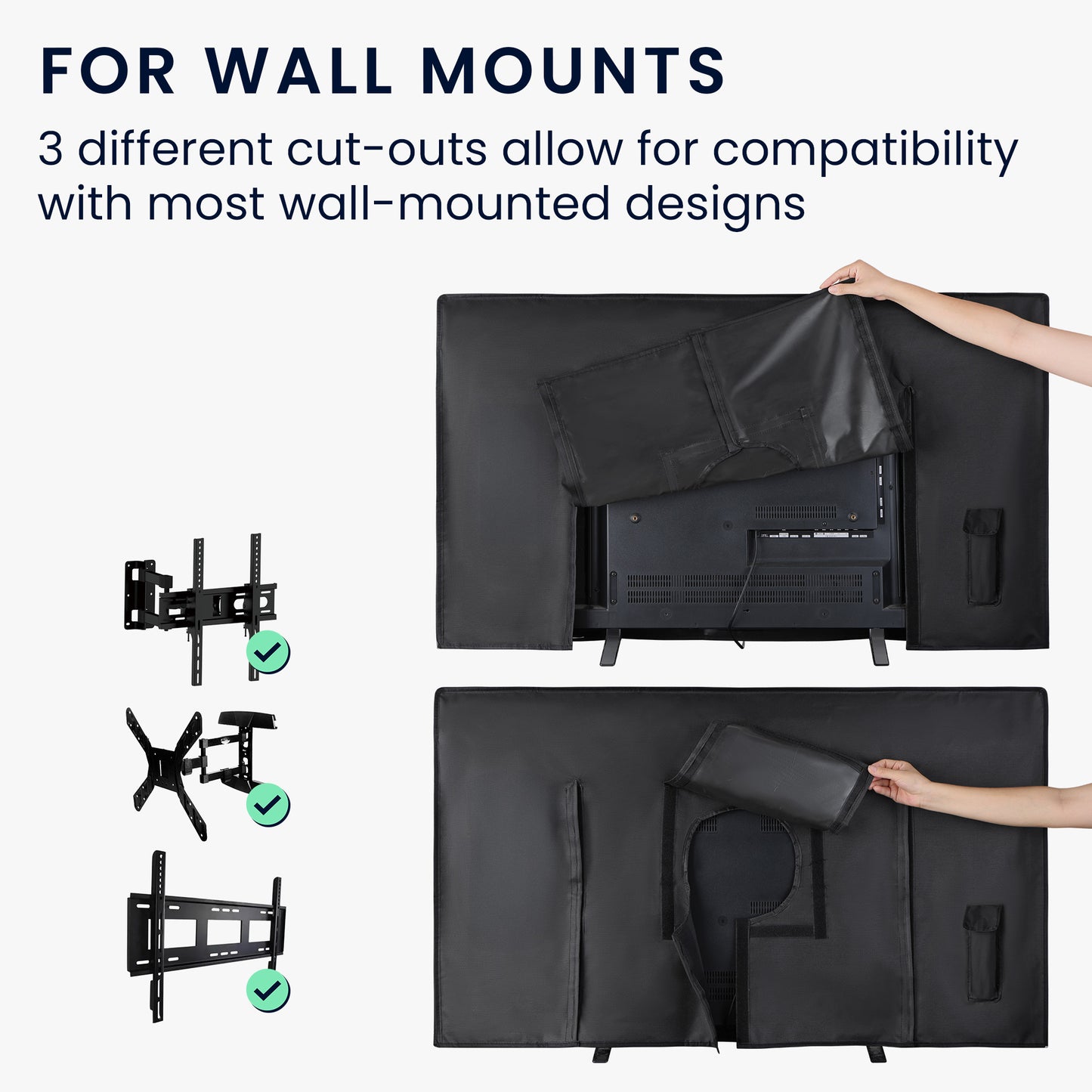 kwmobile 75" TV Outdoor TV Abdeckung Fernseher Hülle Bildschirmschutz Schutzhülle wetterfest