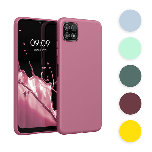 kwmobile Hülle kompatibel mit Samsung Galaxy A22 5G Hülle - weiches TPU Silikon Case - Cover geeignet für kabelloses Laden - Neon Grün Neon Grün  