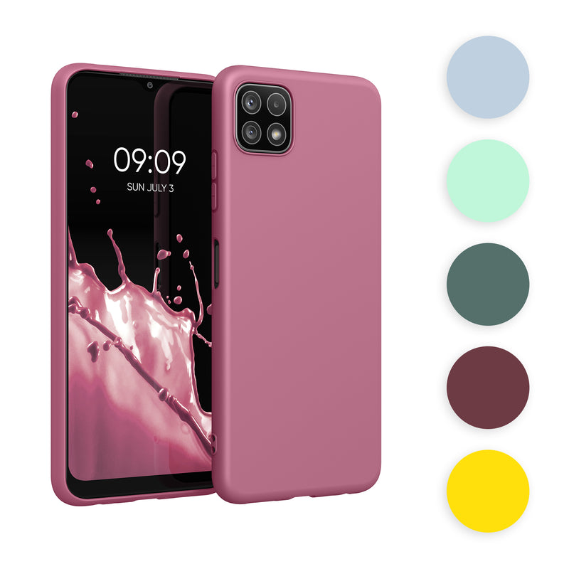 kwmobile Hülle kompatibel mit Samsung Galaxy A22 5G Hülle - weiches TPU Silikon Case - Cover geeignet für kabelloses Laden - Neon Grün Neon Grün  