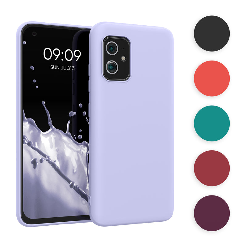 kwmobile Hülle kompatibel mit ASUS Zenfone 8 Hülle - weiches TPU Silikon Case - Cover geeignet für kabelloses Laden - Dunkler Schiefer Dunkler Schiefer  