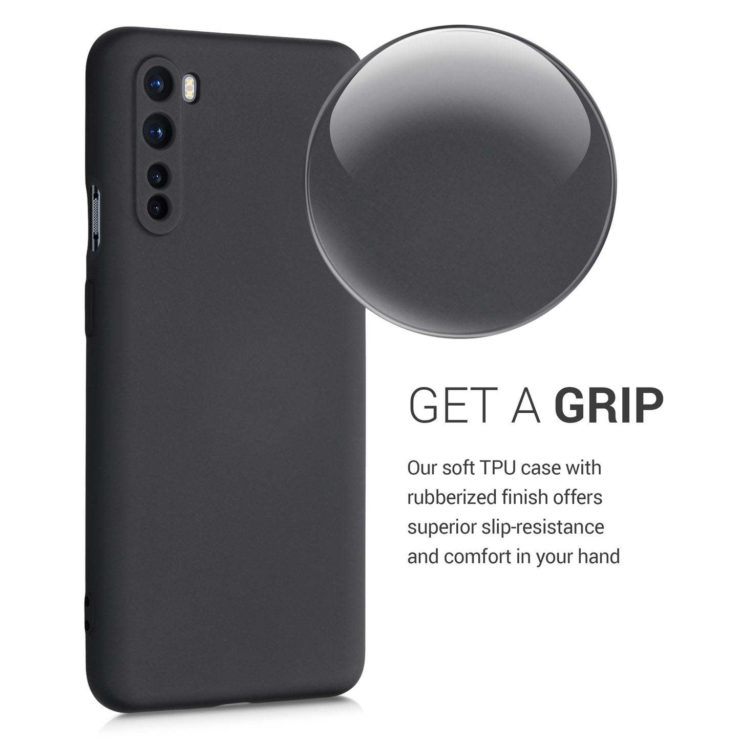 kwmobile Hülle kompatibel mit OnePlus Nord Hülle - gummierte Silikon Handyhülle - Schutzhülle für kabelloses Laden - Case
