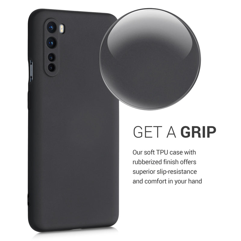 kwmobile Hülle kompatibel mit OnePlus Nord Hülle - gummierte Silikon Handyhülle - Schutzhülle für kabelloses Laden - Case