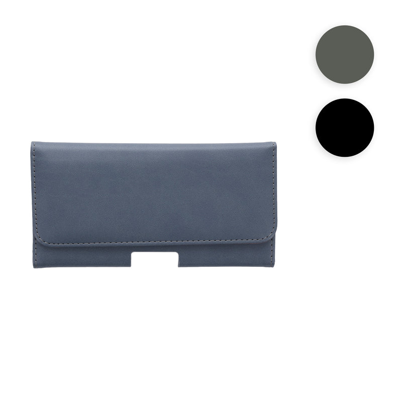kwmobile Gürteltasche Hülle für Handys mit Gürtelclip - 17,2 x 8,5 cm Kunstleder Gürtel Case mit Gürtelschlaufe Schwarz Schwarz  