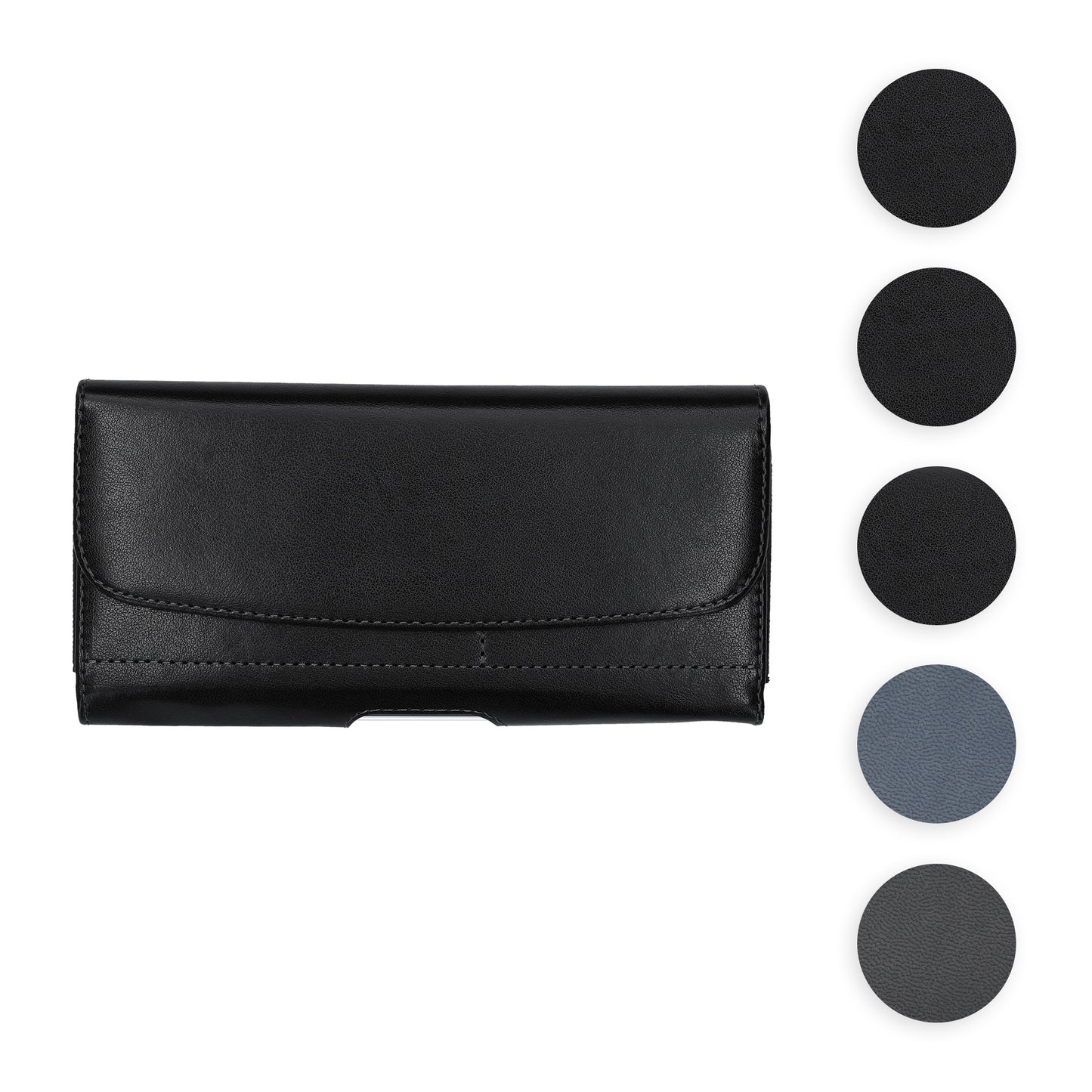 kwmobile Handy Gürteltasche mit Kartenfächern - Hülle 17,2 x 8,5 cm Kunstleder Handytasche mit Gürtelschlaufe Clip Schwarz Schwarz XL 