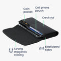 kwmobile Handy Gürteltasche mit Kartenfächern - Hülle 17,2 x 8,5 cm Handytasche mit Gürtelschlaufe Clip