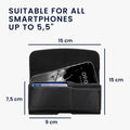 kwmobile Handy Gürteltasche mit Kartenfächern - Hülle 17,2 x 8,5 cm Handytasche mit Gürtelschlaufe Clip