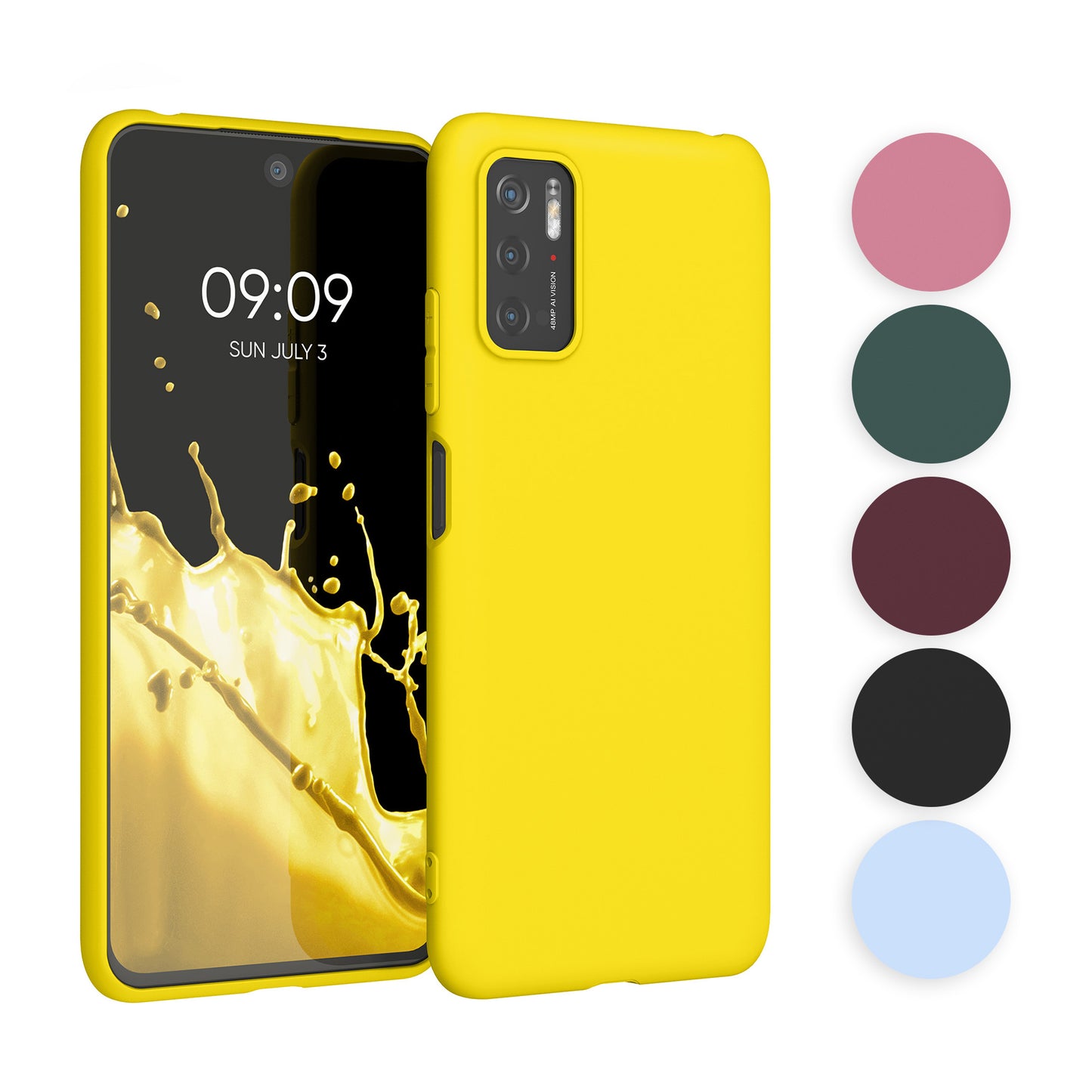 kwmobile Hülle kompatibel mit Xiaomi Poco M3 Pro 5G Hülle - weiches TPU Silikon Case - Cover geeignet für kabelloses Laden - Schwarz matt Schwarz matt  