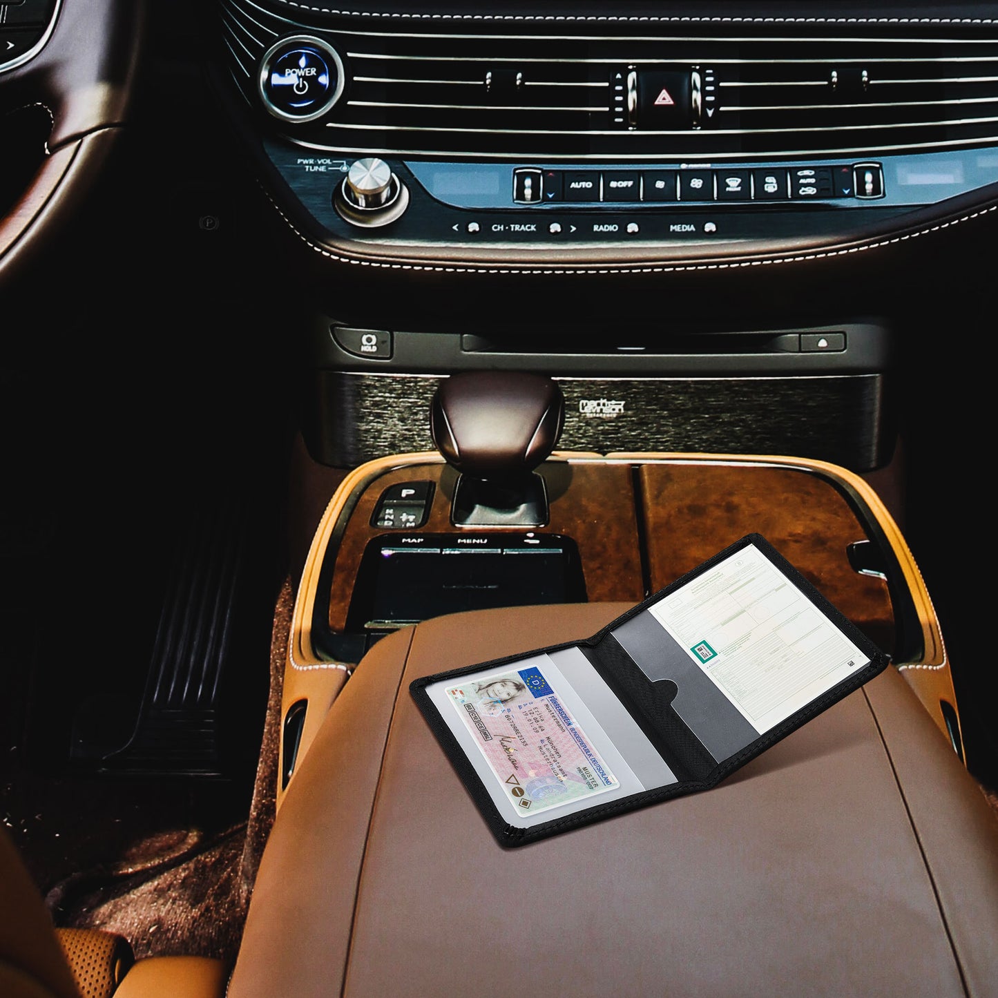 kwmobile Fahrzeugschein Hülle mit Kartenfächern