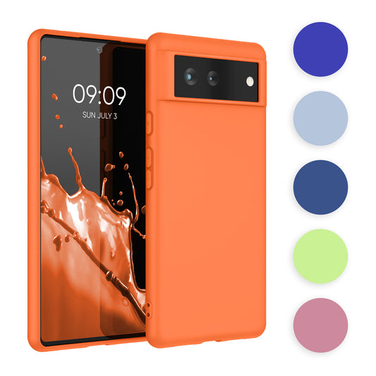 kwmobile Hülle kompatibel mit Google Pixel 6 Hülle - weiches TPU Silikon Case - Cover geeignet für kabelloses Laden - Helle Iris Helle Iris  