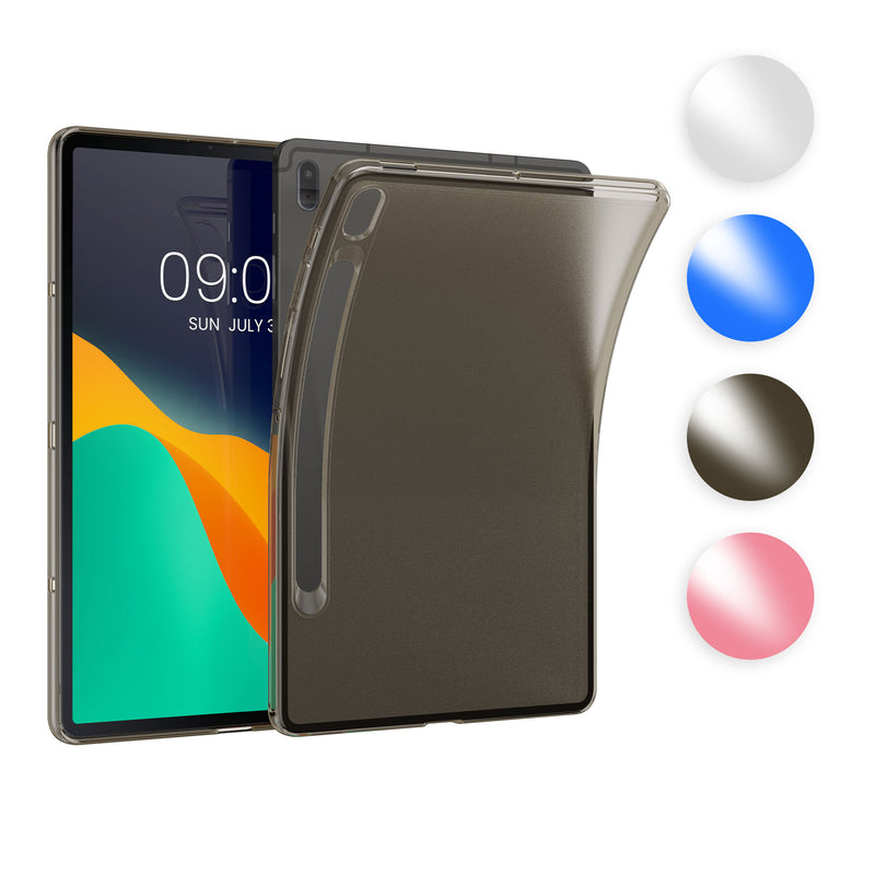 kwmobile Hülle kompatibel mit Samsung Galaxy Tab S7 FE Hülle - weiches TPU Silikon Case transparent - Tablet Cover Blau Transparent Blau  