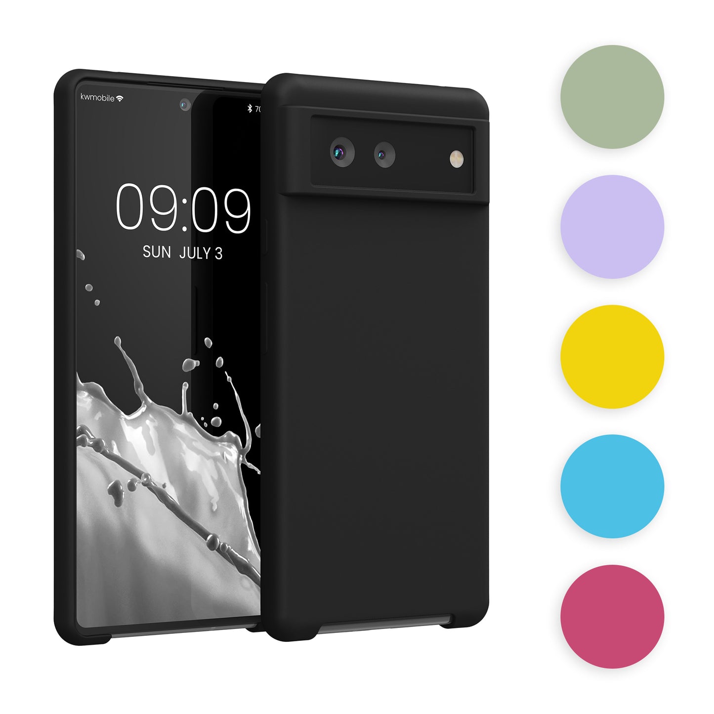 kwmobile Hülle kompatibel mit Google Pixel 6 Hülle - Silikon Handy Case - Handyhülle weiche Oberfläche - kabelloses Laden - Deep Ocean Deep Ocean  