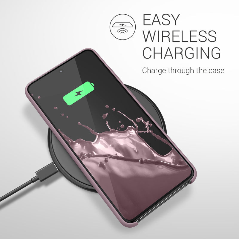 kwmobile Handyhülle für Samsung Galaxy S21 FE Hülle - Case Silikon - Kabelloses Laden - Schutzhülle Cover