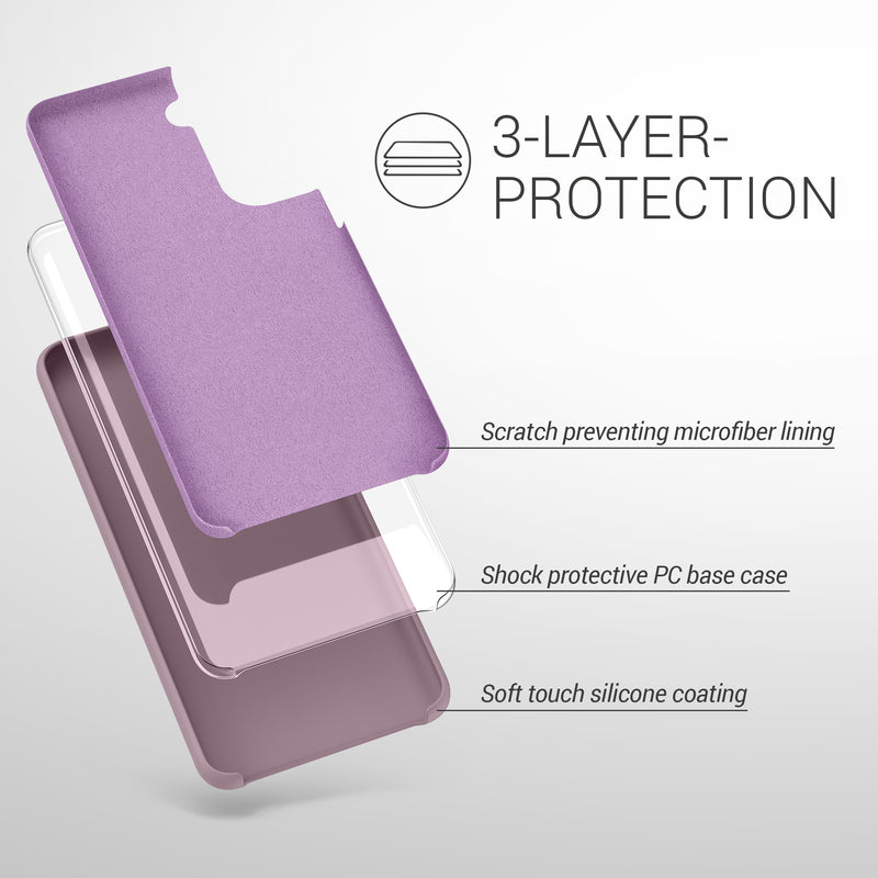 kwmobile Handyhülle für Samsung Galaxy S21 FE Hülle - Case Silikon - Kabelloses Laden - Schutzhülle Cover