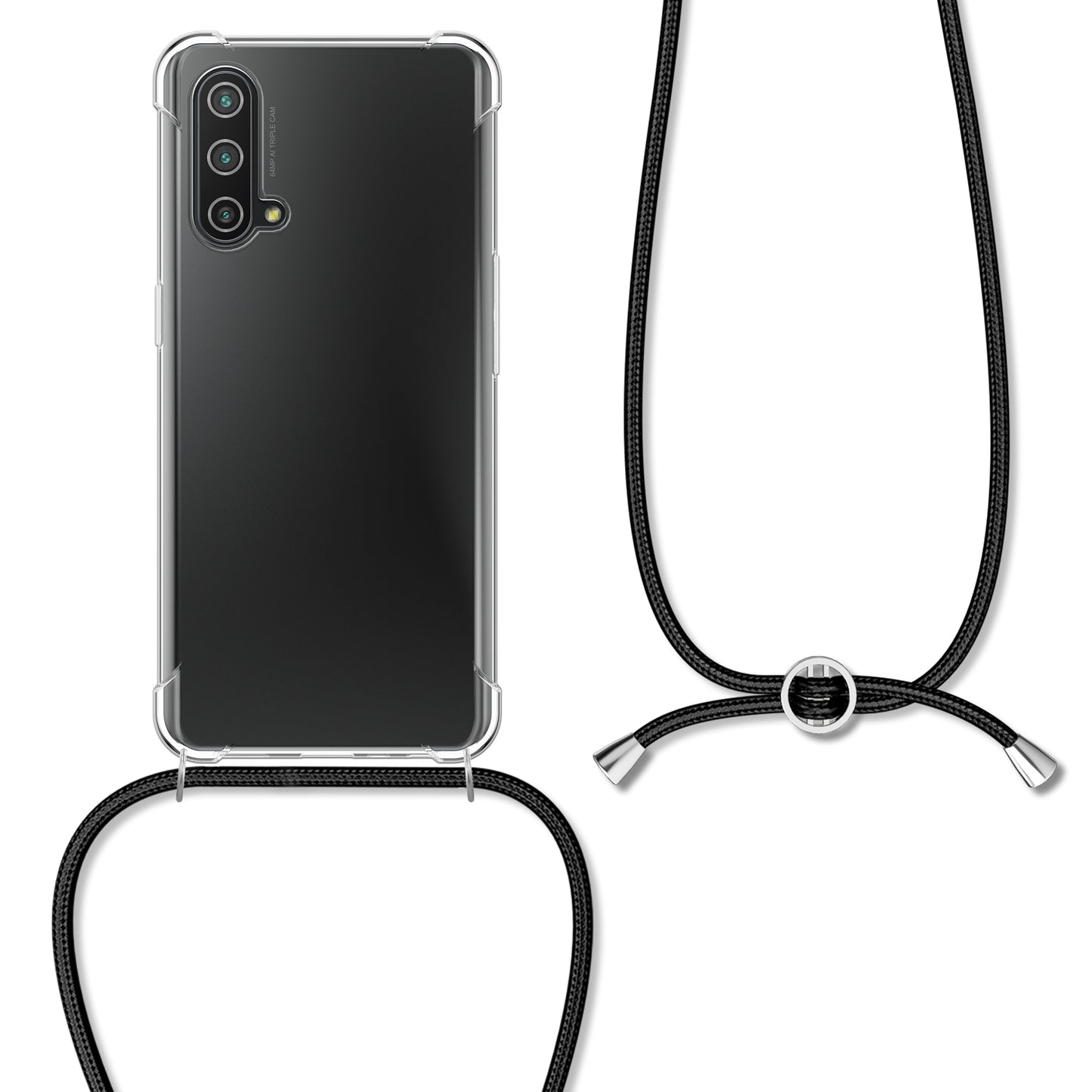 kwmobile Necklace Case kompatibel mit OnePlus Nord CE 5G Hülle Silikon Cover mit Handykette Band Handyhülle