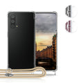 kwmobile Necklace Case kompatibel mit OnePlus Nord CE 5G Hülle - Silikon Cover mit Handykette - Band Handyhülle Schwarz Transparent Schwarz  
