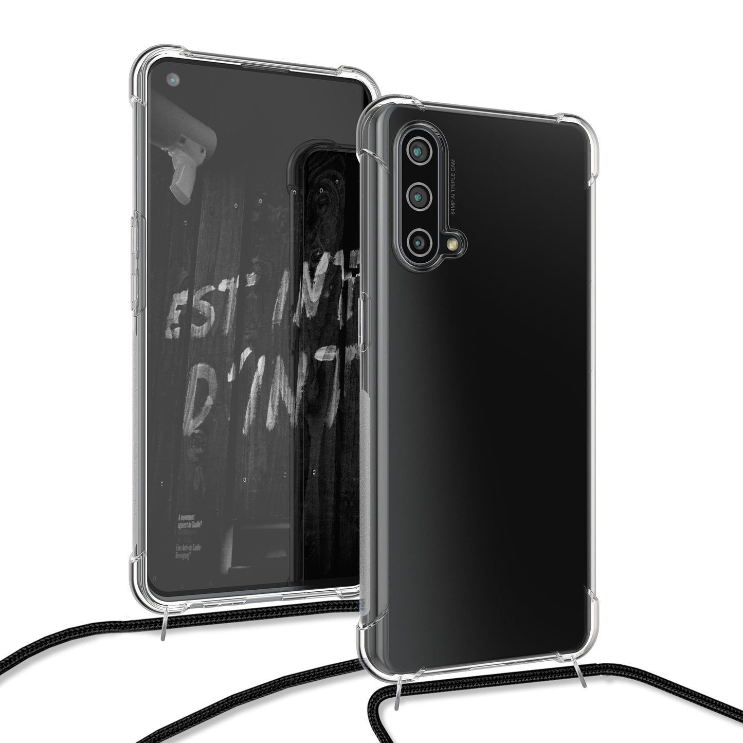 kwmobile Necklace Case kompatibel mit OnePlus Nord CE 5G Hülle Silikon Cover mit Handykette Band Handyhülle
