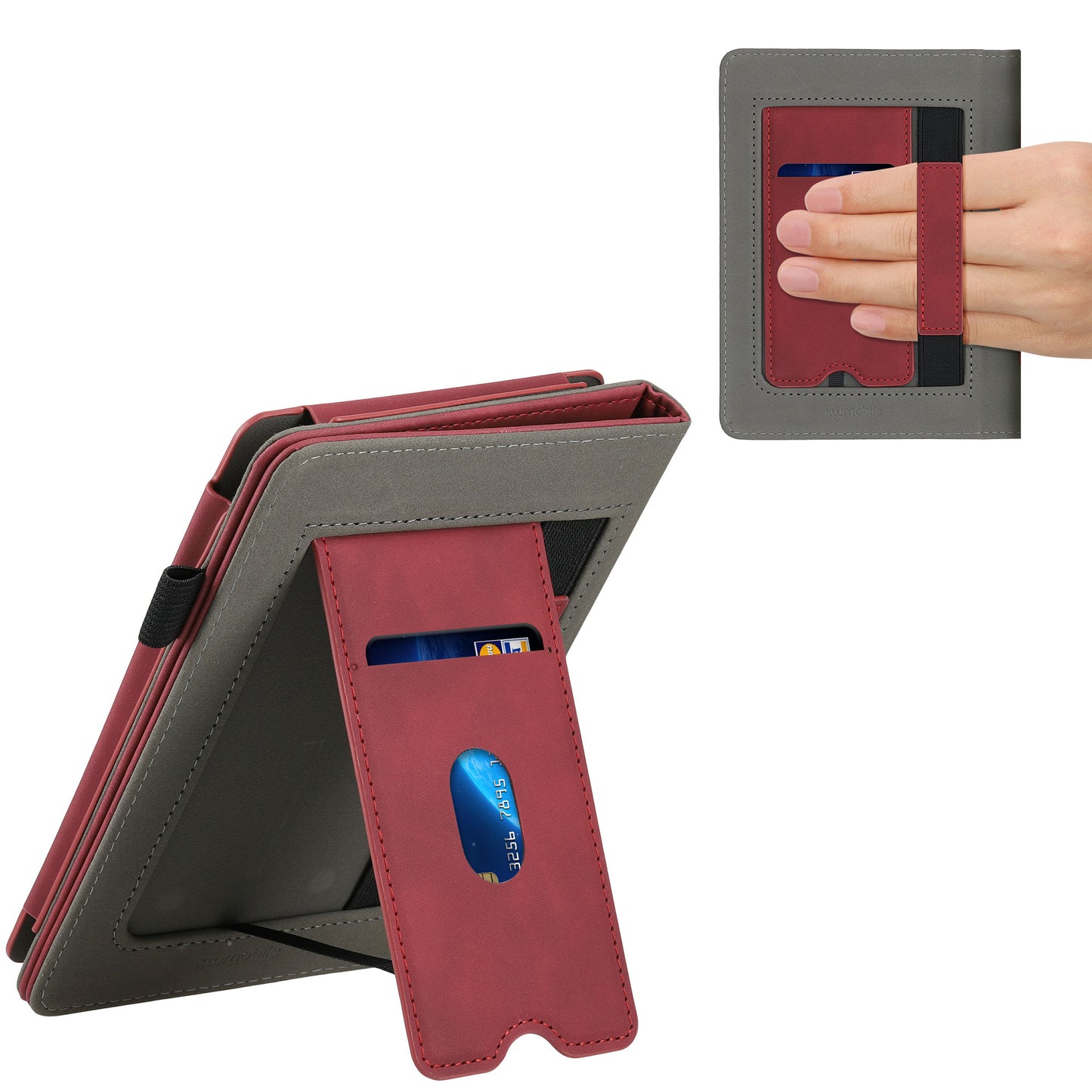 kwmobile Schutzhülle kompatibel mit Amazon Kindle Paperwhite Flip Hülle - Cover mit Handschlaufe