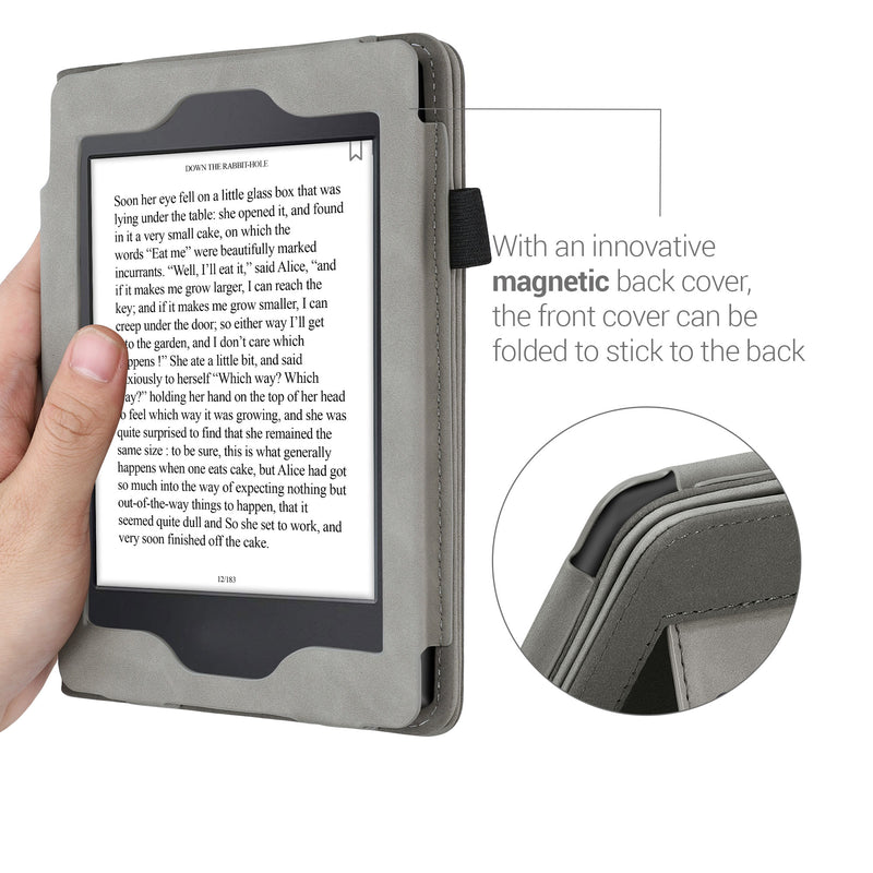 kwmobile Schutzhülle kompatibel mit Amazon Kindle Paperwhite Flip Hülle - Cover mit Handschlaufe