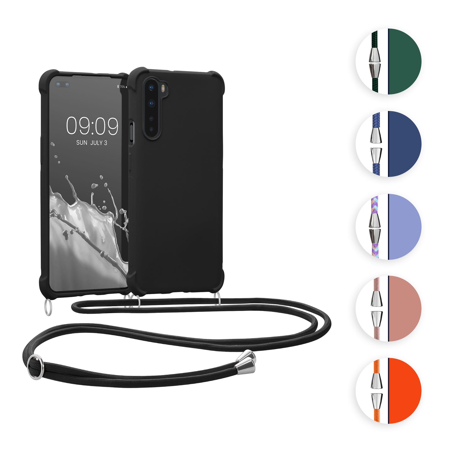 kwmobile Necklace Case kompatibel mit OnePlus Nord Hülle - Cover mit Kordel zum Umhängen - Silikon Schutzhülle Lavendel Lavendel  