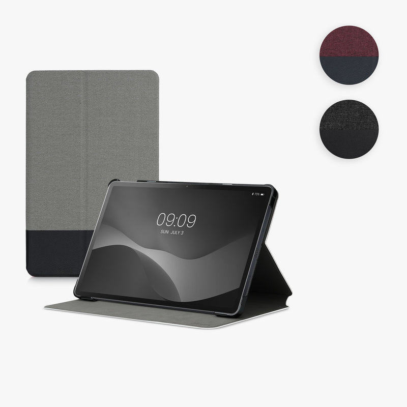 kwmobile Schutzhülle kompatibel mit Lenovo Tab P11 - Hülle Slim - Tablet Cover Case mit Ständer Dunkelrot Schwarz Dunkelrot  