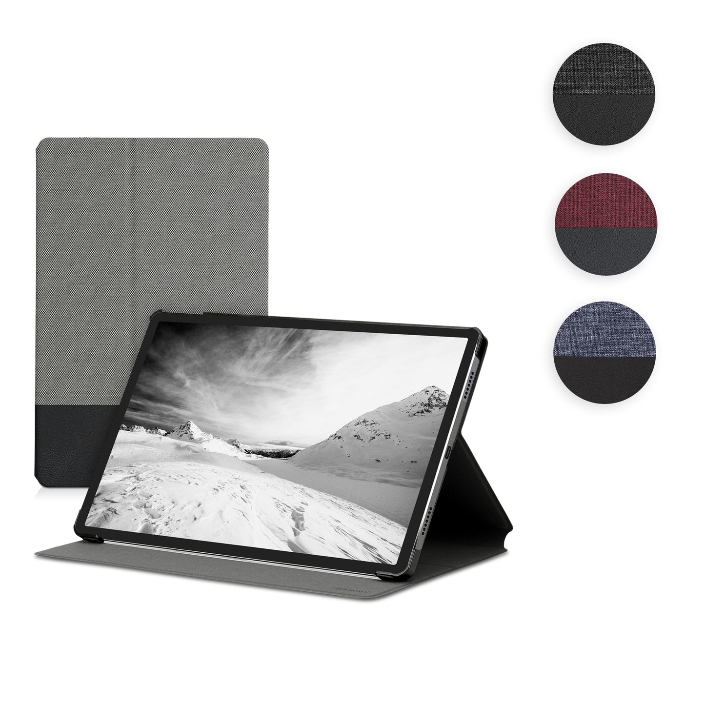 kwmobile Schutzhülle kompatibel mit Lenovo Tab P11 Pro - Hülle Slim - Tablet Cover Case mit Ständer Anthrazit Schwarz Anthrazit  