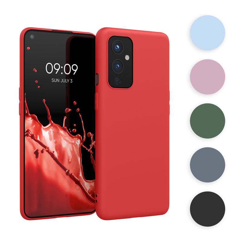 kwmobile Hülle kompatibel mit OnePlus 9 (EU/NA Version) Hülle - weiches TPU Silikon Case - Cover geeignet für kabelloses Laden - Dunkelgrün Dunkelgrün  