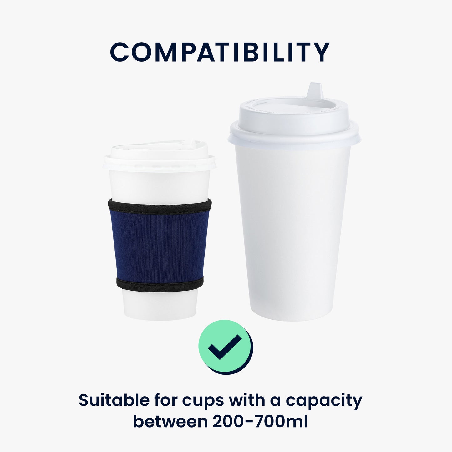 kwmobile Kaffeebecher Sleeve Hitzeschutz Manschette für Kaffee to go Becher für 200 bis 700 ml Trinkbecher