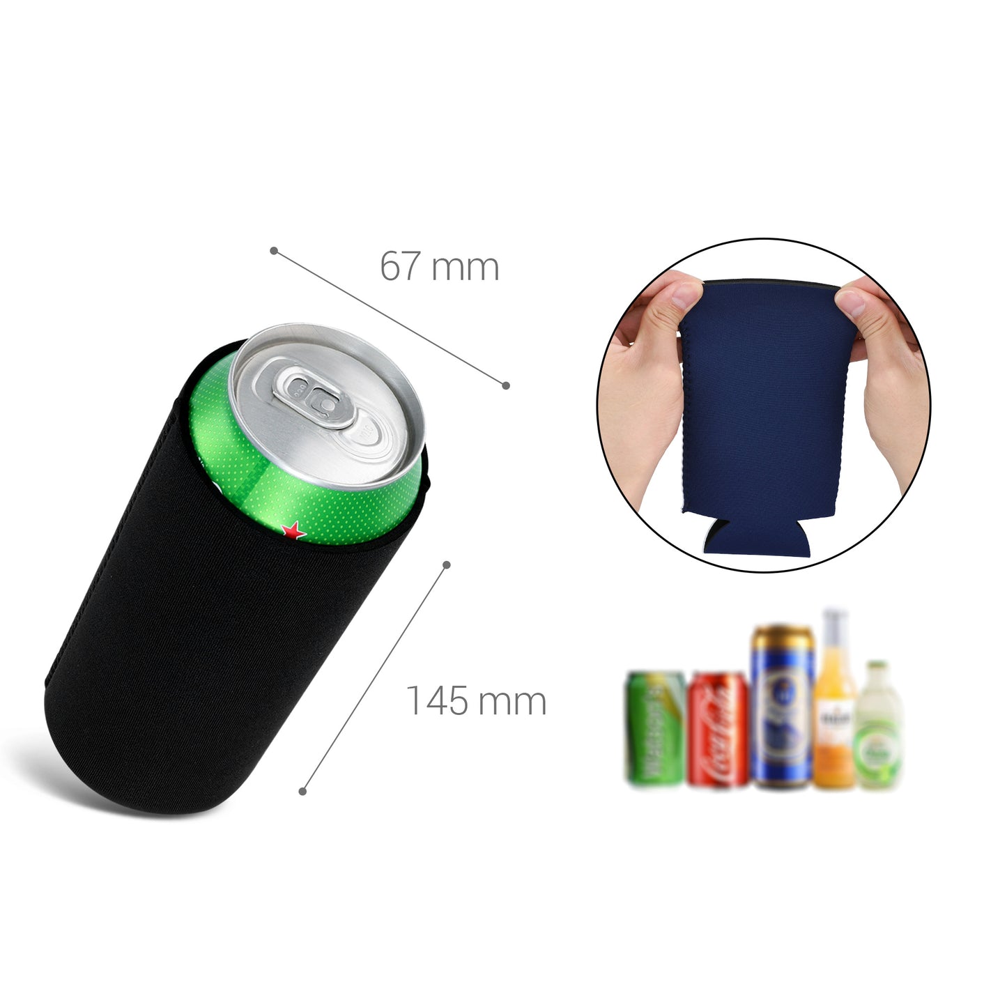 kwmobile 2x 500ml Can Dosenkühler für Bierdosen und andere Getränkedosen 7 x 14 cm