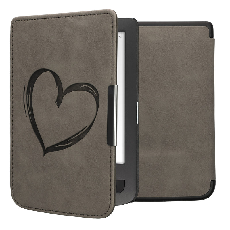 kwmobile Schutzhülle für Pocketbook Touch Lux 3/Basic Lux/Basic Touch 2 Hülle - eReader Case aus Kunstleder mit Auto Sleep Funktion