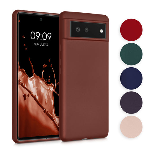 kwmobile Case kompatibel mit Google Pixel 6 Hülle - Schutzhülle aus Silikon metallisch schimmernd - Handyhülle Metallic Arctic Berry Metallic Arctic Berry  