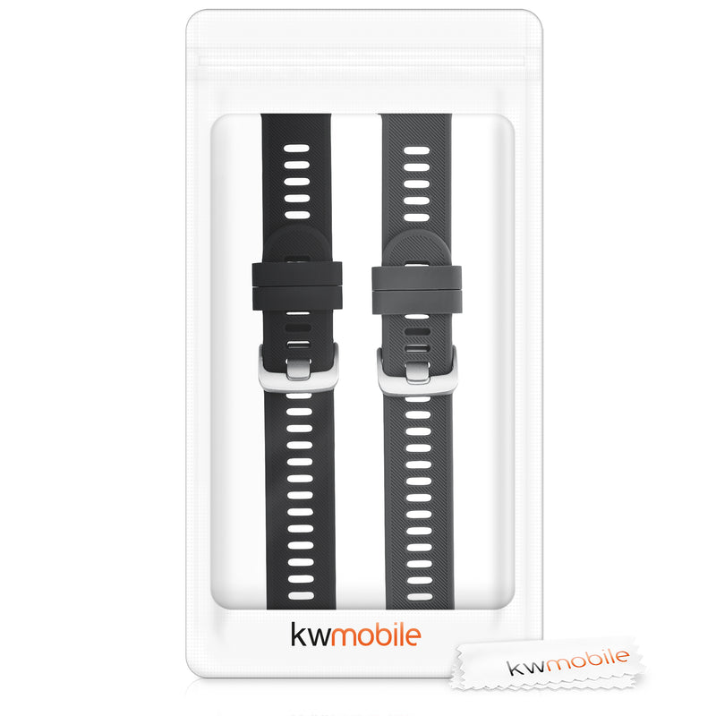kwmobile Uhrenarmband für Garmin Forerunner 55 / Forerunner 165 / 245 / 645 / 570 42mm Armband Fitnesstracker Band Set Ersatzarmband Smartwatch